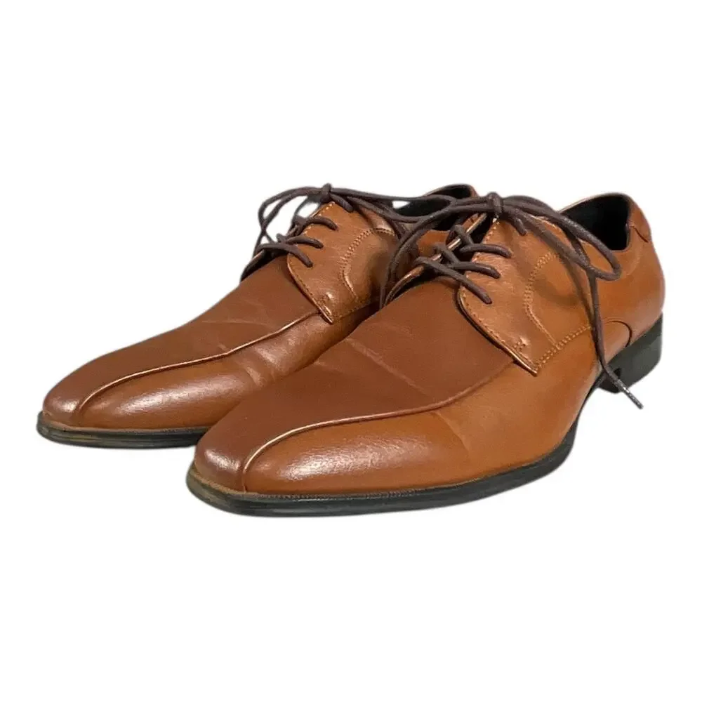 ALFANI Tan Sethtan Dress Shoes Mens Size 8 Work Wear Wedding Formal Used Once